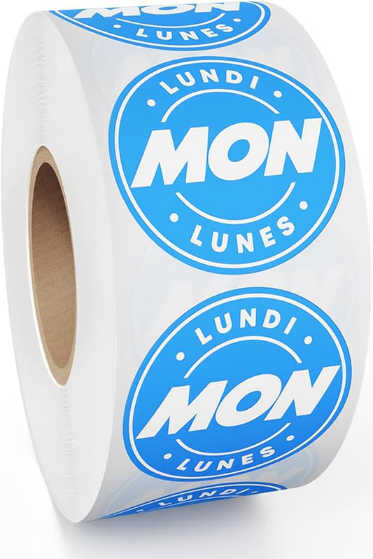 Easy Identification Date Stickers 7,000 Days of The Week Stickers – Monday 3/4" Days of The Week Food Labels – Day Dots for Food – Restaurant Supplies – Best by Commercial Kitchen Supplies