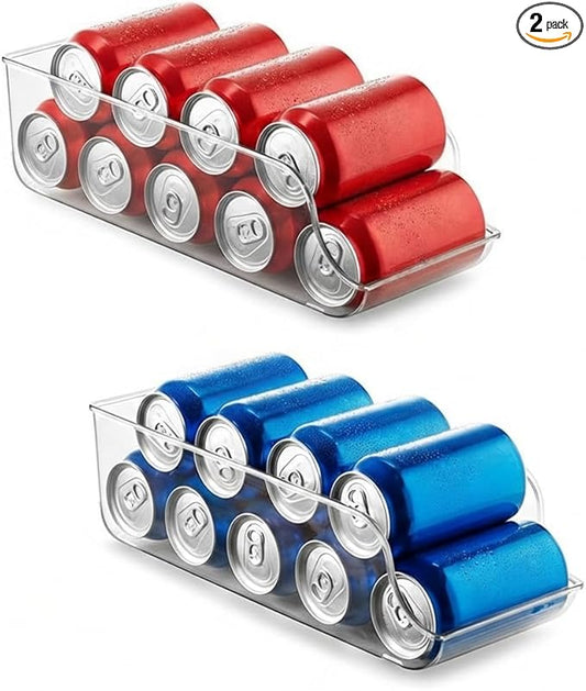 Soda Can Organizer for Fridge or Storage | Clear plastic | Set of 2 | PET