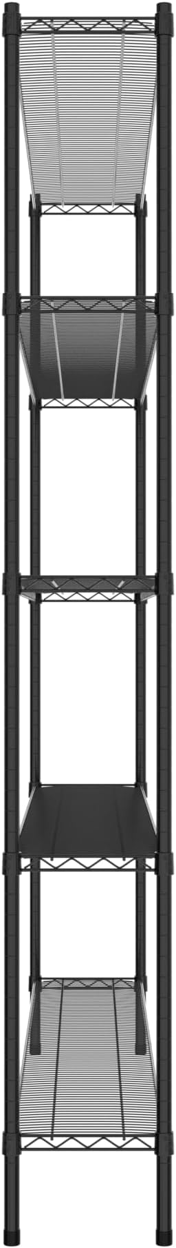 Commercial NSF Listed Black Epoxy Stationary Wire Shelving Kit 12" x 72" x 86", with 5 Shelves Perfect for Warehouse, Walk-in Refrigerator, Freezer, Grocery Store, Restaurant, Dishroom