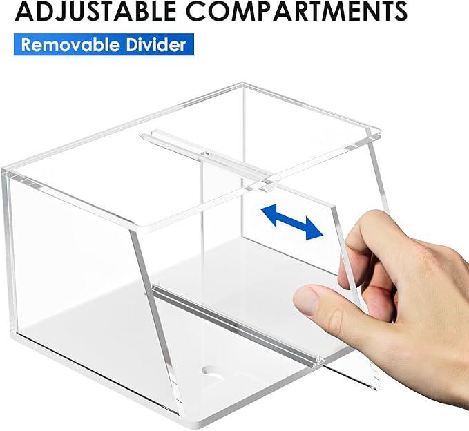 MaxGear Magnetic Dry Erase Marker Holder, 2 Compartments Clear Acrylic Pen & Marker Organizer with Screws & Strong Magnet for Whiteboard, Fridge, Wall & Locker, Holds 9-18 Markers/4 Erasers