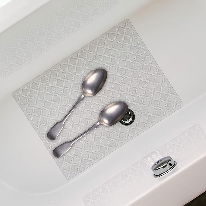 Qulable 2Pack Kitchen Sink Mat for Stainless Steel/Ceramic Sinks, PVC Eco-friendly Protectors for Bottom of Kitchen Sink, Adjustable, Fast Draining, Dots Design, 11.8x15.7 (Translucent)