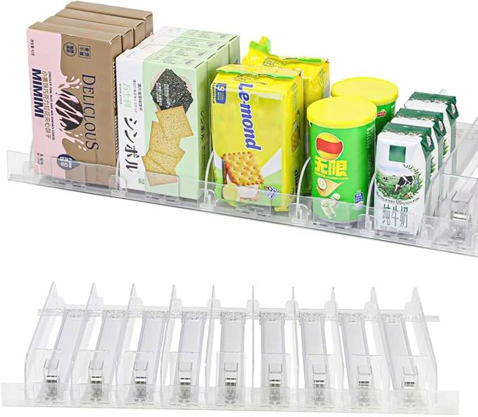 9-Pack Spring-Loaded Shelf Pusher System for Retail - Adjustable Width Fits Supermarket/Store/Pharmacy, Auto-Push Snack, Cigarette & Medicine Display Organizer, Durable Shelf Merchandiser