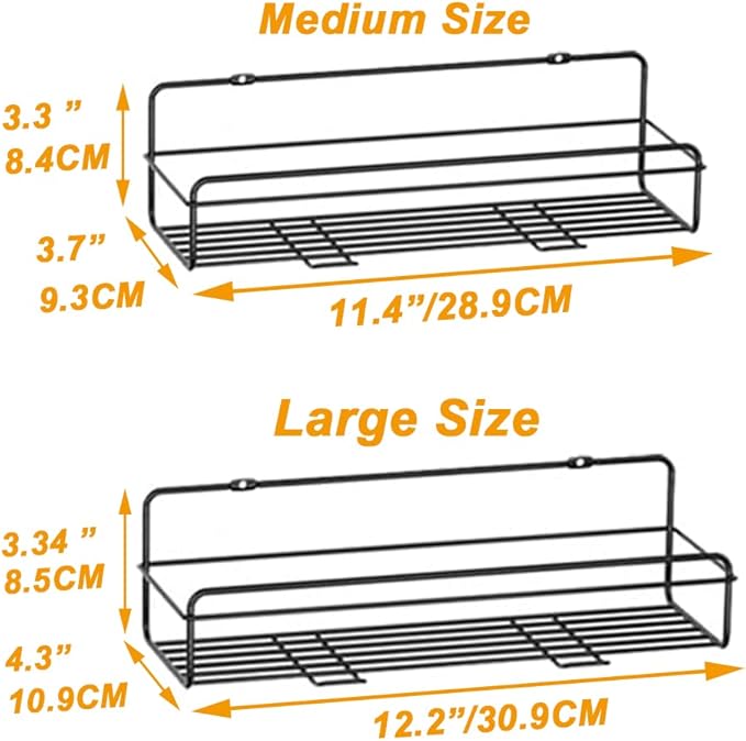 Spice Rack Organizer Hanging Spice Shelf Storage Rack Holder Seasoning Organizer Extra Storage for Kitchen Pantry Cabinet Cupboard Door Wall Mount,8 Packs