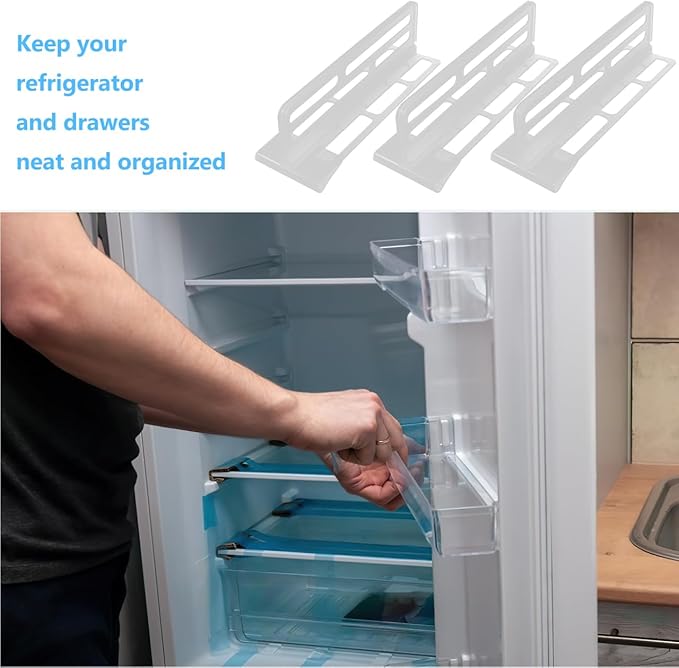 3pcs Adjustable Refrigerator Divider Fridge Storage Organizer Freezer Separator for Food and Drink Storage
