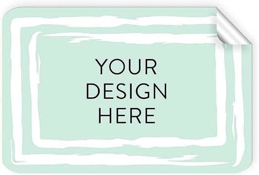 100 Custom Vinyl Stickers - Upload Your own Image, Text, Design, Logo - Personalized Logo Labels for Handmade, Packaging, Bottle, Jars, Candle, Brand Stickers (Mint, 5x3)