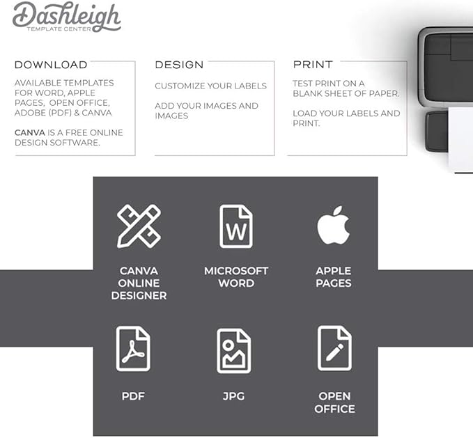 Dashleigh 1x5 Inch Waterproof Labels - (70 Pack) - Printable Vinyl Full Wrap Labels for 1 oz Jars, 2 oz Bottles, Cosmetics & Inkjet Printers