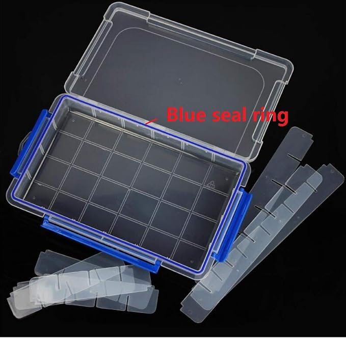 Kamay's XL Heavy Duty Adjustable 24 Compartment Slot Plastic Craft Storage Box with O-Ring Seal 3 Thick Snap Locks Ideal for Small Items(14 * 8.9 * 2inch)