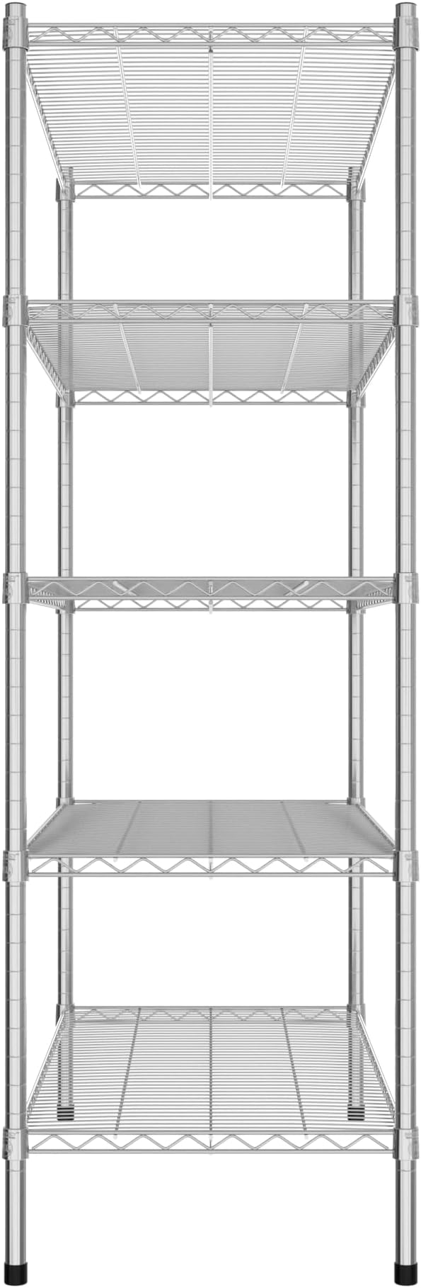 Commercial NSF Listed Chrome Stationary Wire Shelving Kit 21" x 42" x 64", with 5 Shelves Perfect for Warehouse, Walk-in Refrigerator, Freezer, Grocery Store, Restaurant, Dishroom