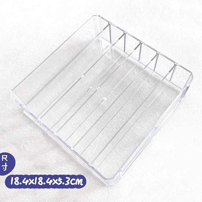 Cash Drawer Tray with Multiple Compartments Clear Acrylic Cash Storage Box for Organized Money and Coin Management in Retail and Home 7.08X7.00X1.96In