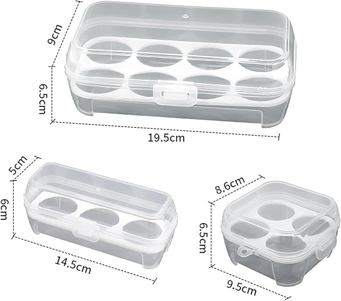2 PCS Camping Egg Container, Portable Eggs Carrier for Outdoor, Hiking, Kitchen, Refrigerator, Trekking with Removable Dividers (8-Compartment)