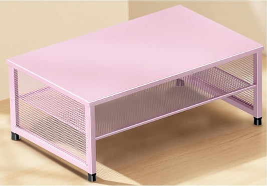 2-Tier Computer Monitor Stand Riser, Desk Organizer for Monitor, Printer & Laptop Stand, Desktop Workspace Organizers for Office Supplies(Pink)