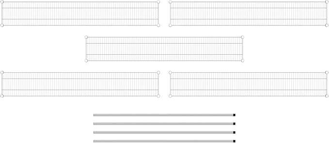 Commercial NSF Listed Chrome Stationary Wire Shelving Kit 12" x 72" x 64", with 5 Shelves Perfect for Warehouse, Walk-in Refrigerator, Freezer, Grocery Store, Restaurant, Dishroom