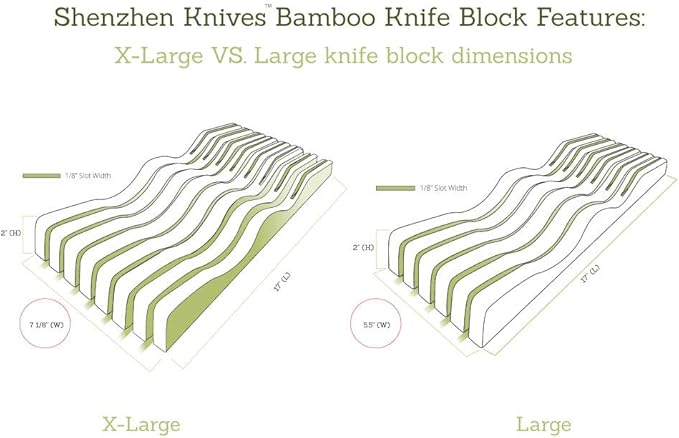 X-Large In-Drawer Bamboo Knife Block: 15 Slot (Holds 12-15 Knives) Empty Wooden Knife Holder for Kitchen Drawers - Cutlery Tray Organizer & Storage