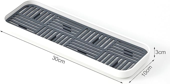 WUCYLKA Kitchen Sink Organizer Sink Caddy, Plastic Sponge & Soap Holder with Double-Layer Drain Rack – Countertop Sink Tray for Sponge, Soap, Dish Brush, Cup, and Wire ScrubberGrey