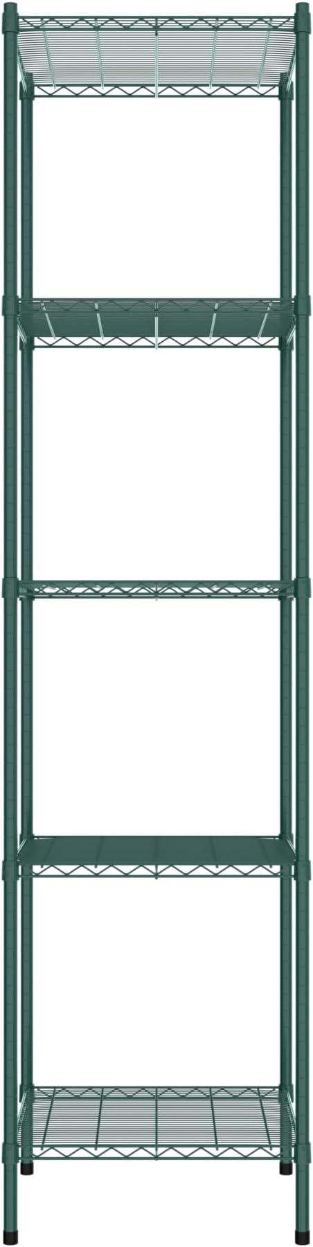 Commercial NSF Listed Green Epoxy Stationary Wire Shelving Kit 24" x 24" x 96", with 5 Shelves Perfect for Warehouse, Walk-in Refrigerator, Freezer, Grocery Store, Restaurant, Dishroom