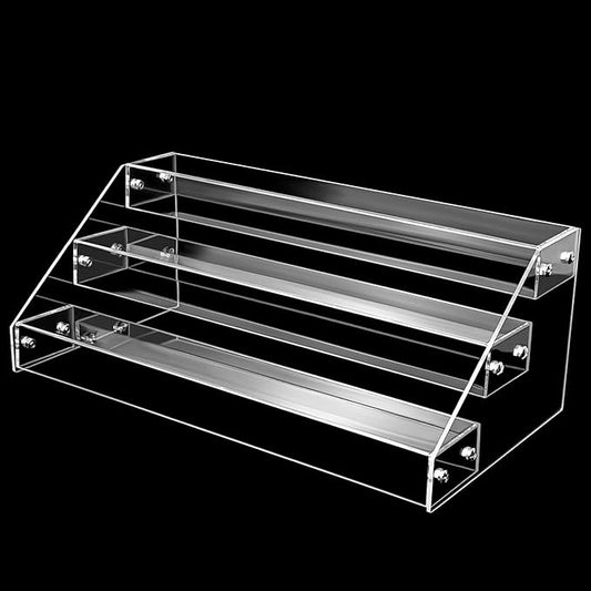 Acrylic Riser, 12 Inch 3 Tier Clear Perfume Organizer, Skincare Organizer, Cupcake Stand, Sturdy Shelves for Display Decoration and Organization