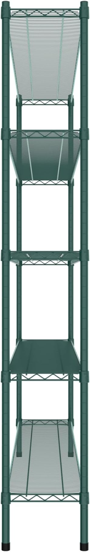 Commercial NSF Listed Green Epoxy Stationary Wire Shelving Kit 12" x 72" x 74", with 5 Shelves Perfect for Warehouse, Walk-in Refrigerator, Freezer, Grocery Store, Restaurant, Dishroom