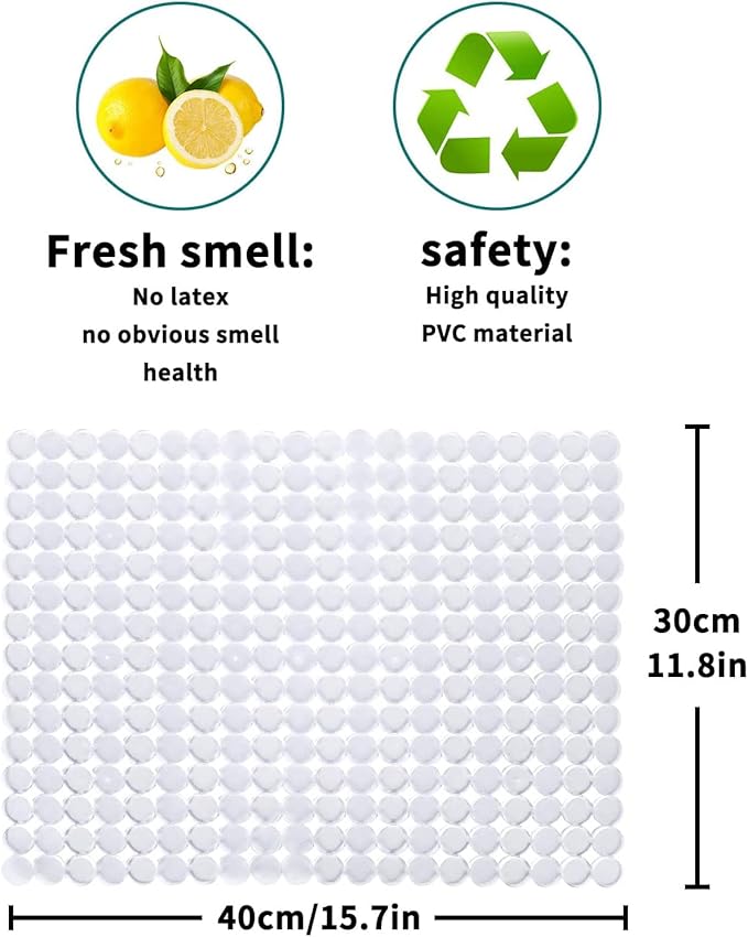 Qulable 2Pack Kitchen Sink Mat for Stainless Steel/Ceramic Sinks, PVC Eco-friendly Protectors for Bottom of Kitchen Sink, Adjustable, Fast Draining, Dots Design, 11.8x15.7 (Clear)