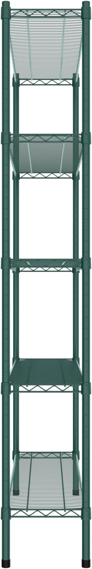 Commercial NSF Listed Green Epoxy Stationary Wire Shelving Kit 12" x 48" x 74", with 5 Shelves Perfect for Warehouse, Walk-in Refrigerator, Freezer, Grocery Store, Restaurant, Dishroom