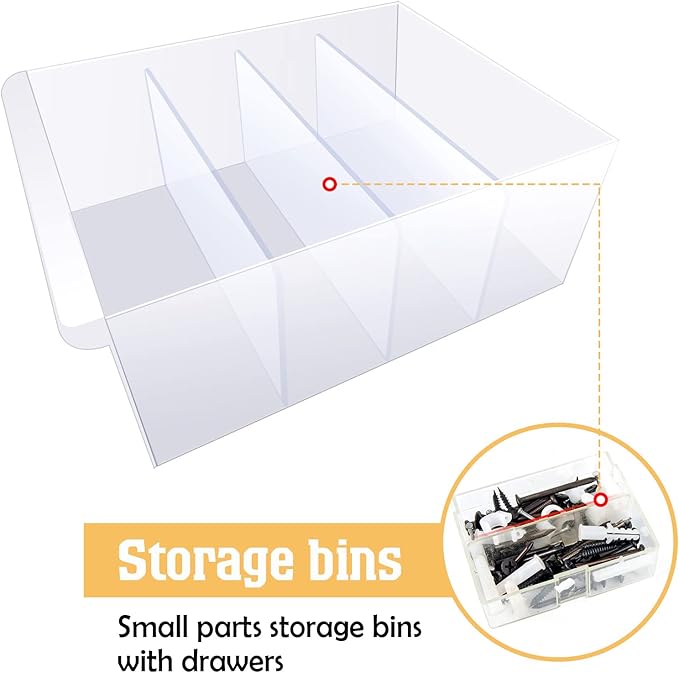 Yookeer 16 Pack 4.25 x 2 In Drawer Dividers for Storage Bins Plastic Storage Hardware Cabinet Dividers for Teacher Toolbox, Small Parts Organizer, Screw Organizer