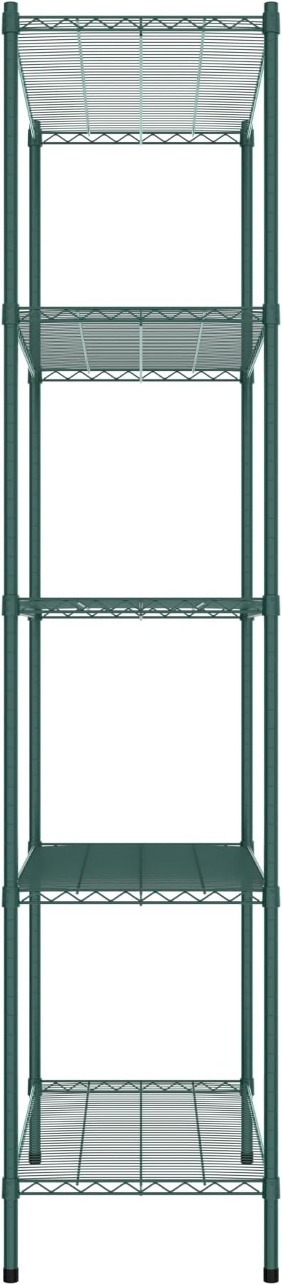 Commercial NSF Listed Green Epoxy Stationary Wire Shelving Kit 21" x 42" x 96", with 5 Shelves Perfect for Warehouse, Walk-in Refrigerator, Freezer, Grocery Store, Restaurant, Dishroom