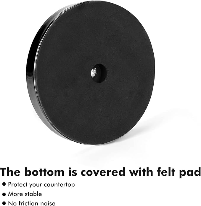 Black Paper Towel Holder Stand Countertop with Heavy Weighted Stainless Steel Base, Free Standing Paper Towel Holder (Black Matte)