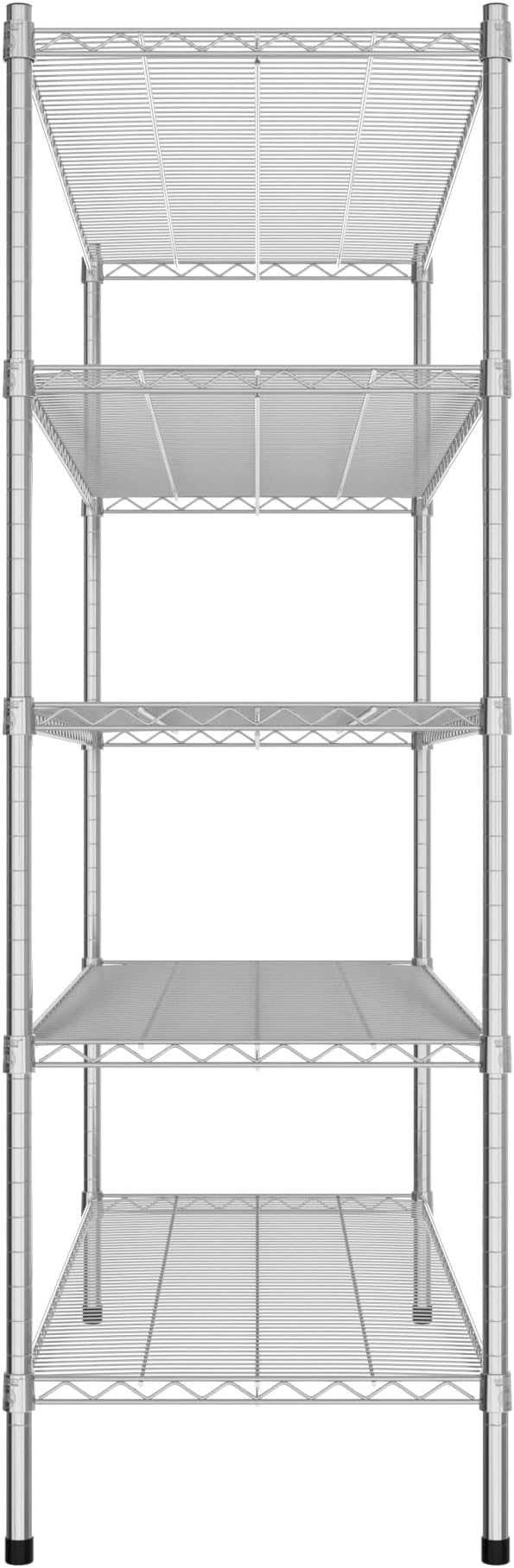 Commercial NSF Listed Chrome Stationary Wire Shelving Kit 21" x 54" x 64", with 5 Shelves Perfect for Warehouse, Walk-in Refrigerator, Freezer, Grocery Store, Restaurant, Dishroom