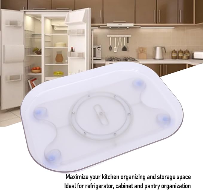 Refrigerator Lazy Turntable Organizer Square Clear Acrylic PET Rotating Fridge Tray for Kitchen Table Top Cabinet Pantry