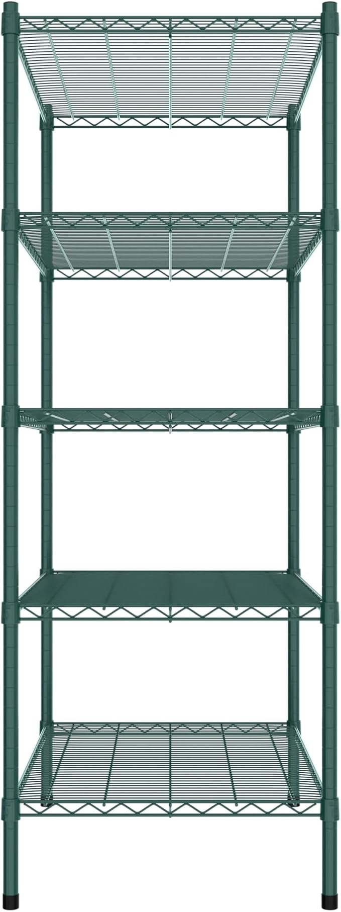 Commercial NSF Listed Green Epoxy Stationary Wire Shelving Kit 24" x 36" x 64", with 5 Shelves Perfect for Warehouse, Walk-in Refrigerator, Freezer, Grocery Store, Restaurant, Dishroom