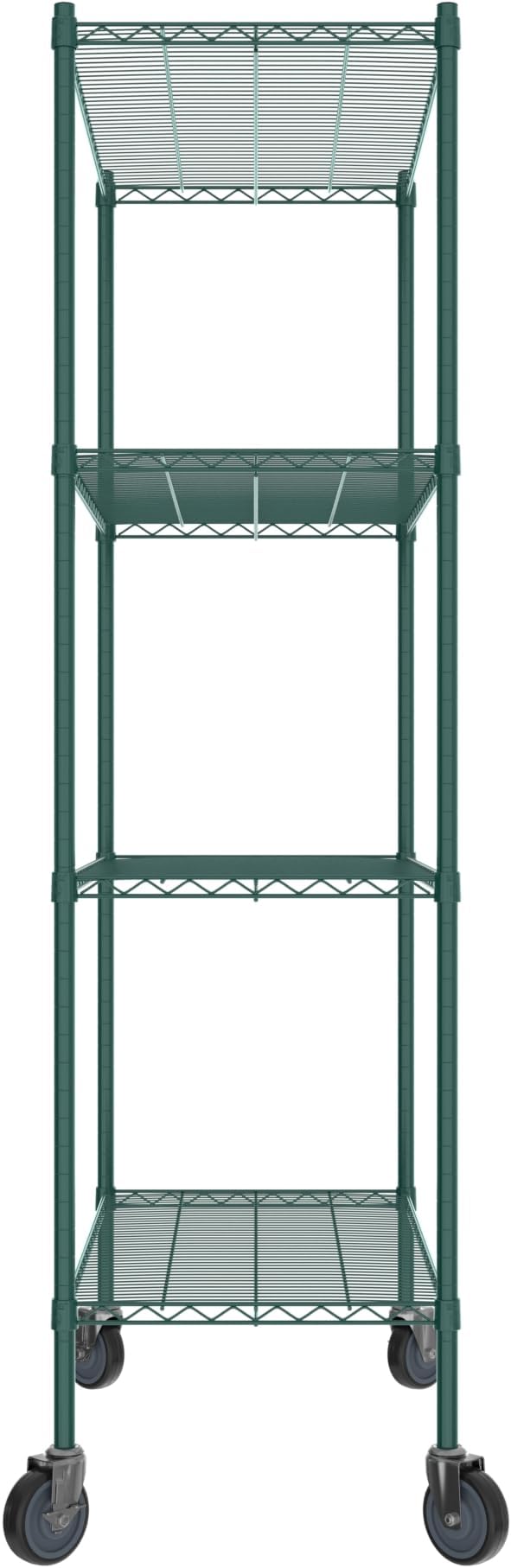 Commercial NSF Listed Green Epoxy Mobile Wire Shelving Kit 21" x 42" x 80", with 4 Shelves Perfect for Warehouse, Walk-in Refrigerator, Freezer, Grocery Store, Restaurant, Dishroom