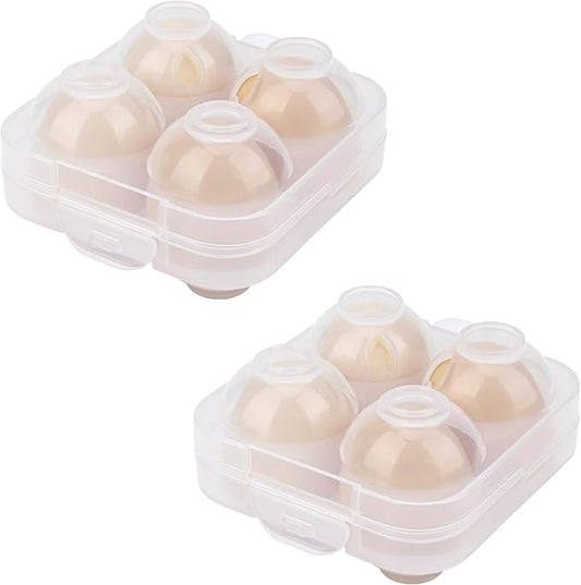 4 Girds E Holder Conggtainer, Plastic Egg Storage Box Shockproof Protection, Portable Egg Tray Carriage Dispenser for Refrigerator Camping Picnic Travel Kitchen Outdoor (Transparent 2 Pcs)