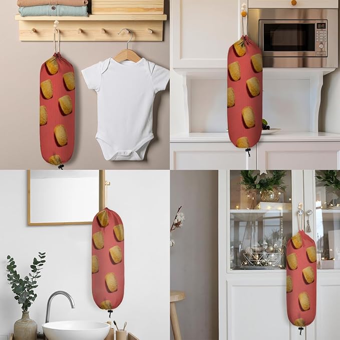 Potato Chips Plastic Bag Holder Wall Mount Plastic Bag Organizer Large Grocery Bag Storage Dispenser Reusable Shopping Bags Carrier for Home Kitchen Travelling