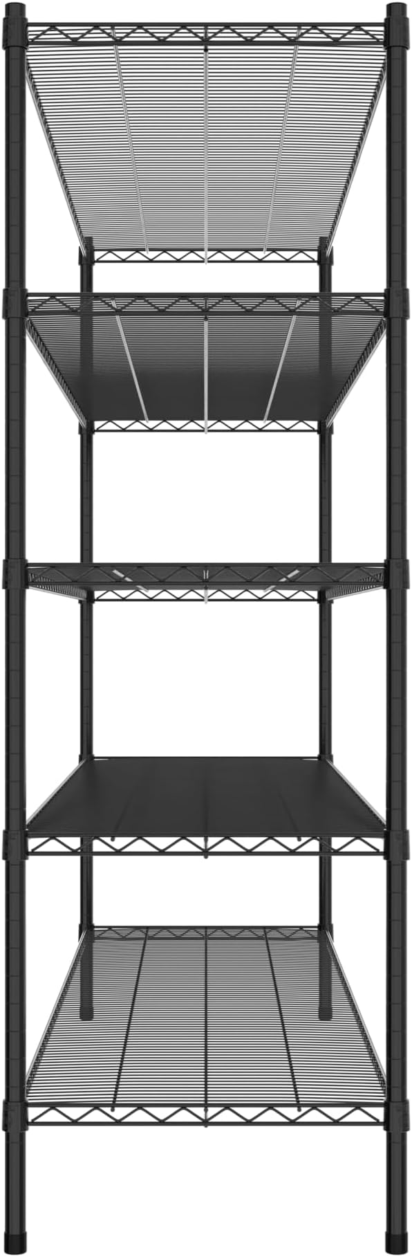 Commercial NSF Listed Black Epoxy Stationary Wire Shelving Kit 21" x 72" x 64", with 5 Shelves Perfect for Warehouse, Walk-in Refrigerator, Freezer, Grocery Store, Restaurant, Dishroom