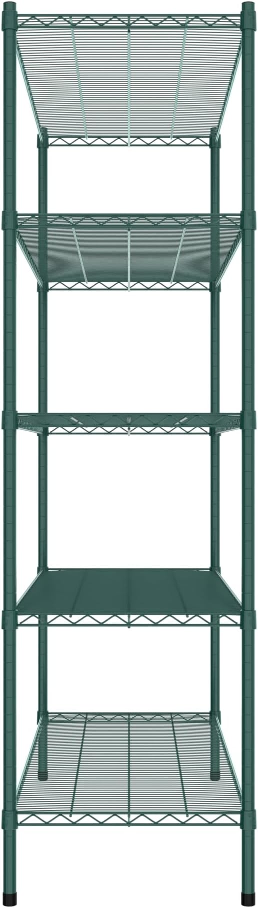 Commercial NSF Listed Green Epoxy Stationary Wire Shelving Kit 21" x 54" x 74", with 5 Shelves Perfect for Warehouse, Walk-in Refrigerator, Freezer, Grocery Store, Restaurant, Dishroom