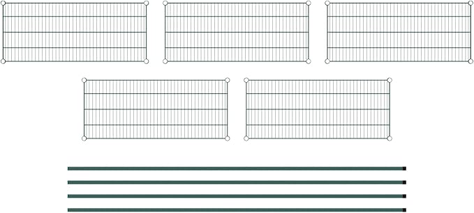 Commercial NSF Listed Green Epoxy Stationary Wire Shelving Kit 18" x 42" x 96", with 5 Shelves Perfect for Warehouse, Walk-in Refrigerator, Freezer, Grocery Store, Restaurant, Dishroom