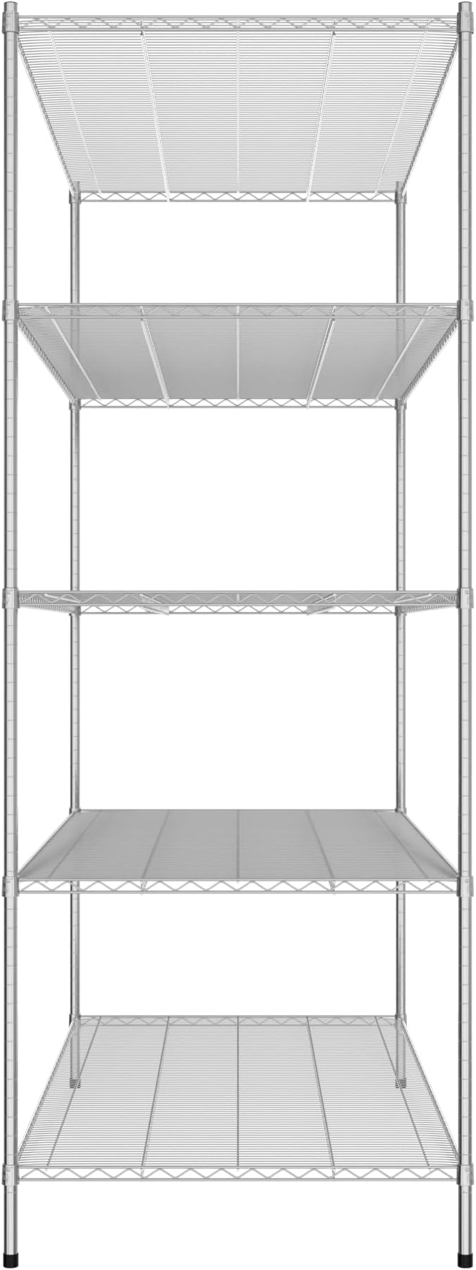 Commercial NSF Listed Chrome Stationary Wire Shelving Kit 36" x 72" x 96", with 5 Shelves Perfect for Warehouse, Walk-in Refrigerator, Freezer, Grocery Store, Restaurant, Dishroom