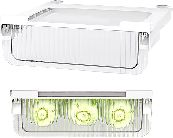 Fridge Storage Drawer Organizer - Pull Out Fridge Organizer Boxes | Stackable Refrigerator Drawer Organizer Bins, Drawers Container Boxes for Fridge Pantry Shelf Refrigerator Organization