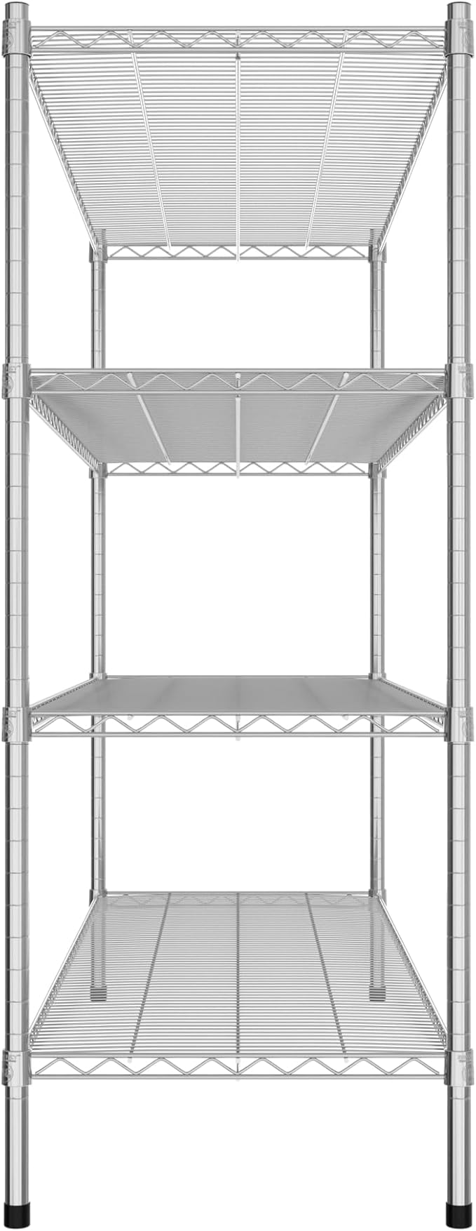 Commercial NSF Listed Chrome Stationary Wire Shelving Kit 21" x 60" x 54", with 4 Shelves Perfect for Warehouse, Walk-in Refrigerator, Freezer, Grocery Store, Restaurant, Dishroom