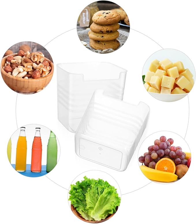 OUNONA 4pcs Translucent Refrigerator Organizer Bins for Efficient Kitchen Storage for Easy Access for Fruits Vegetables and Condiments