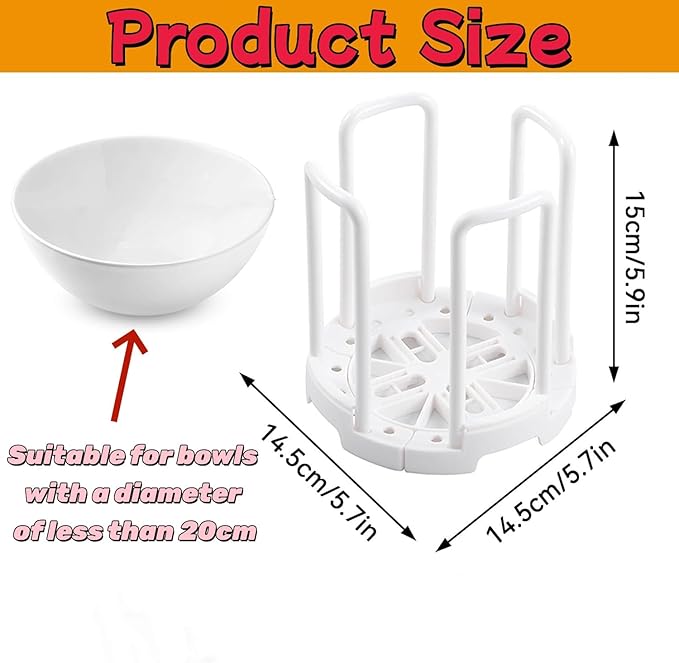 Retractable Dish Oganizer,Simplicity ABS and PP Material RV Dish Storage Bowl Holder,White Bowl Organizer for Kitchen Cabinets Chopsticks Storage Rack
