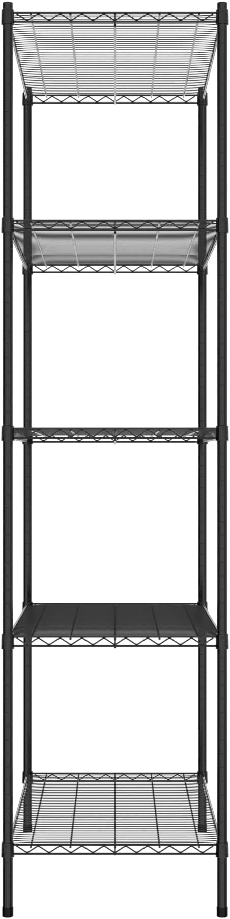 Commercial NSF Listed Black Epoxy Stationary Wire Shelving Kit 24" x 42" x 96", with 5 Shelves Perfect for Warehouse, Walk-in Refrigerator, Freezer, Grocery Store, Restaurant, Dishroom