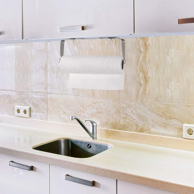 Under Cabinet Paper Towel Holder Wall Mount for Home Kitchen,Stainless Steel for Large Rolls-Brushed Nickel