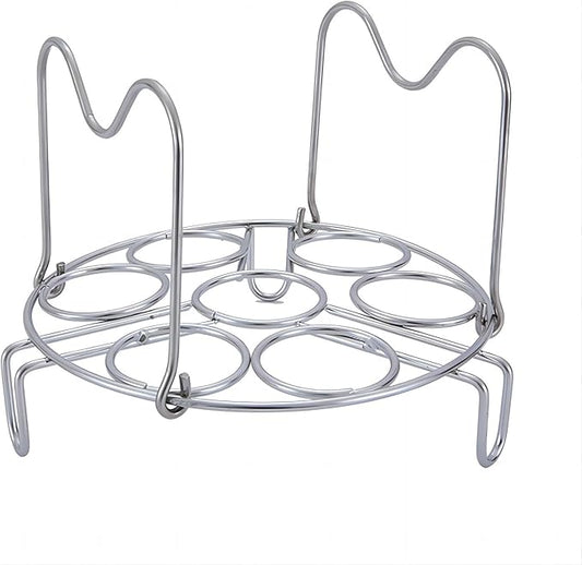 GREATLINK Stainless Steel Egg Rack & Steamer Basket for Pressure Cookers - 7 Egg Cooking Rack Trivet Organizer, Multi-Use Kitchen Tool for Eggs, Veggies, Utensils