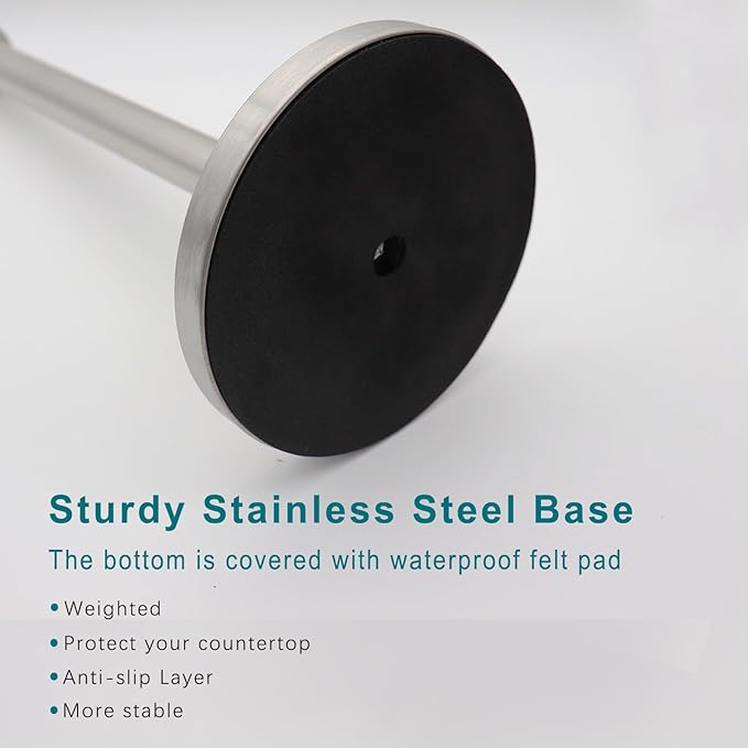 Paper Towel Holder, Standing Paper Towel Roll Holder for Kitchen Bathroom, Steady Paper Towel Holder Countertop with Solid Weighted Base, Stainless Steel Paper Towel Holders (Silver)