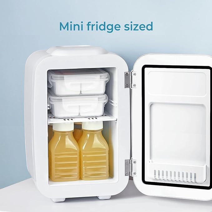 carrotez 2 Compartment Small Snack Containers, Mini Snack Containers for Mini Fridge, Small Divided Food Storage Containers, Airtight Lids, Reusable, 1.1 cup, 6 PACK