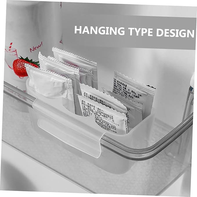 3Pcs Fridge Door Organizer Set Clear Hanging Storage Box for Condiments and Small Items Vertical Space Saver for Kitchen Refrigerator