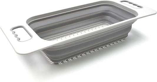 SAMMART Over The Sink Rectangular Colander (Grey)