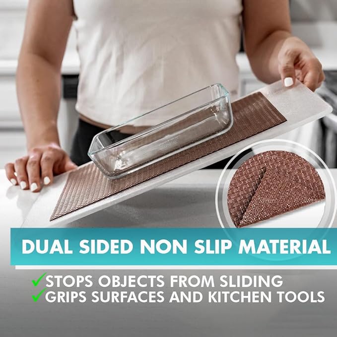 Shelf Liner, Drawer Liner & Kitchen Cabinet Liner – Thick Waterproof Rubber Refrigerator Liners, Fridge Mat, Wire Shelf Cover for Dresser, Pantry, Bathroom, Closet & Toolbox