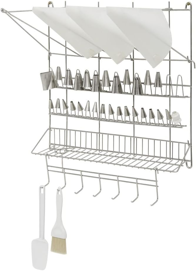 HUBERT Pastry Bag Organizer Rack Stainless Steel Wall Rack - 20" L x 24" H