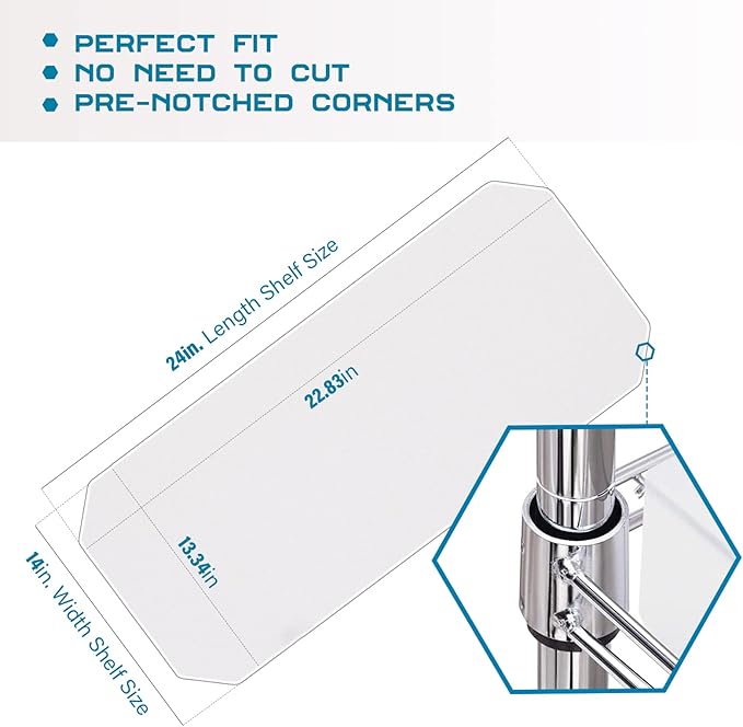 BRIAN & DANY Wire Shelf Liner 14" X 24", Set of 5, Heavy Duty Shelf Liners for Wire Shelving, Waterproof Protector Mats, Transparent